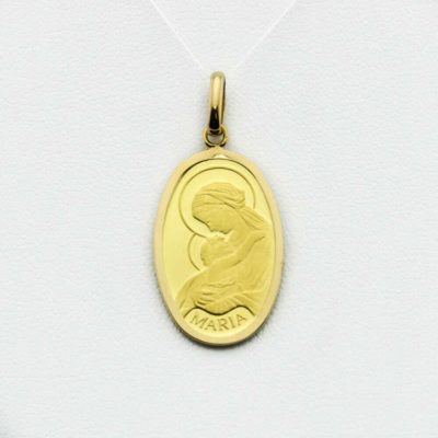 ペンダントトップk24マリア像2.5gプレートK18枠